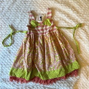 Girls pink and green dress